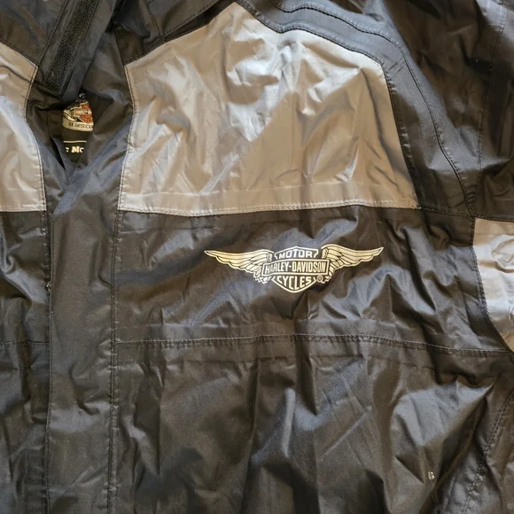 Harley-Davidson Black and Gray Windbreaker Jacket - Picture 3 of 14